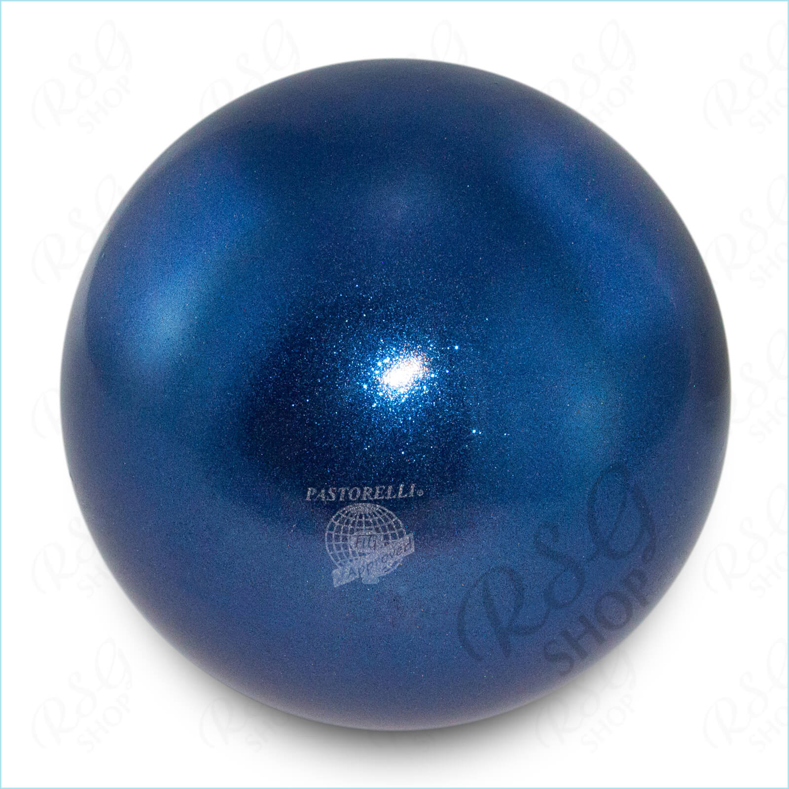 Ball Pastorelli Blue HV 18cm FIG competition gymnastics ball glitter